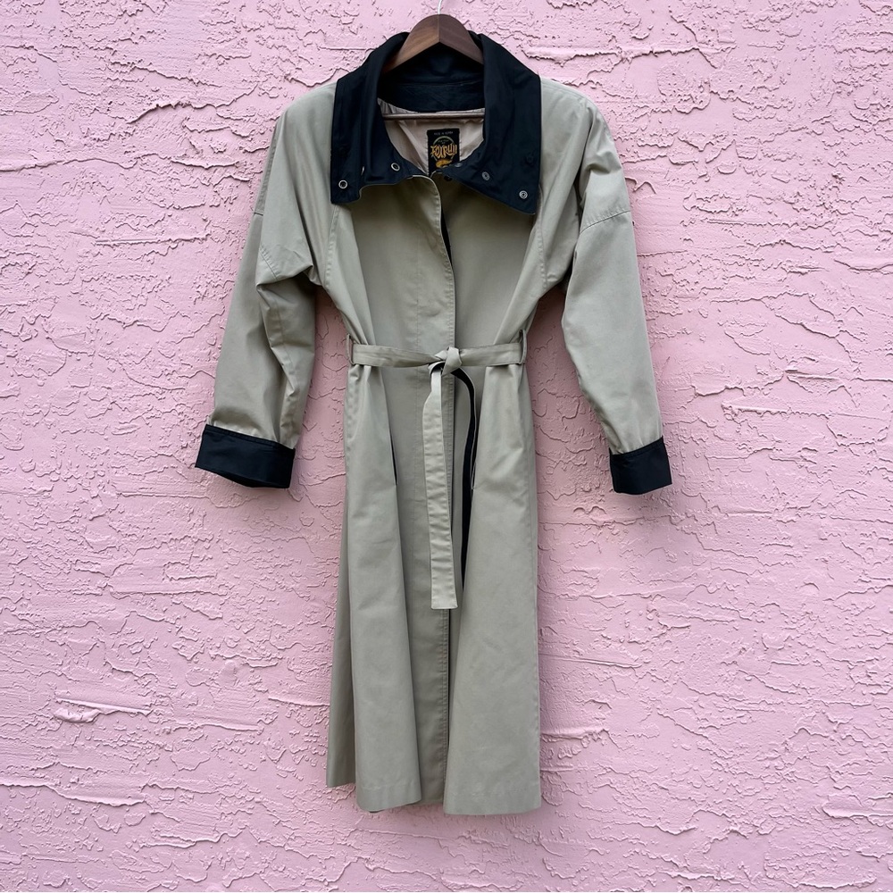 Vintage Fox Run by Lifo Industries Trench Coat 2 Tone Size 7